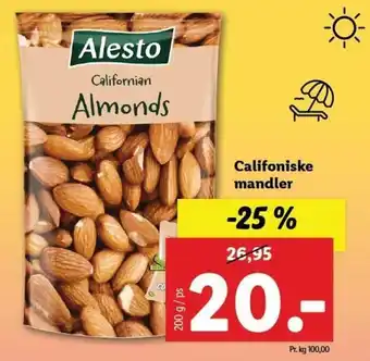 Lidl Califoniske Mandler 200g tilbud