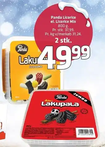 Fleggaard Panda licorice el. licorice mix 2 stk tilbud