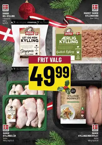 Løvbjerg Dansk hel kylling, hakket dansk kyllingekød, dansk kyllingelår el. dansk kyllingeinderfilet tilbud