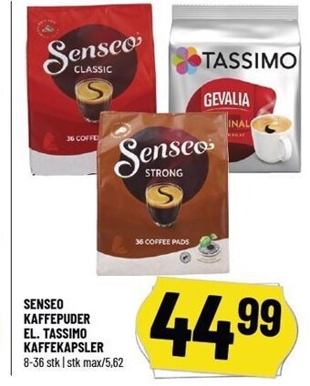 Løvbjerg Senseo kaffepuder el. tassimo kaffekapsler tilbud