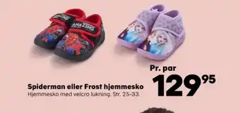 Kvickly Spiderman børnehjemmesko tilbud