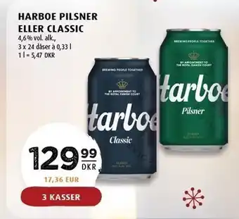 Scandinavian Park Harboe pilsner eller classic 3x24 dåser tilbud