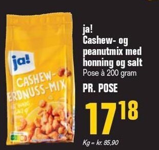 Poetzsch Padborg Ja! cashew- og peanutmix med honning og salt tilbud