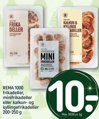Frikadeller, minifrikadeller eller kalkun og kyllingefrikadeller