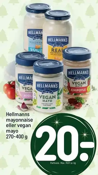 REMA 1000 Hellmann's mayonnaise el. vegan mayo tilbud