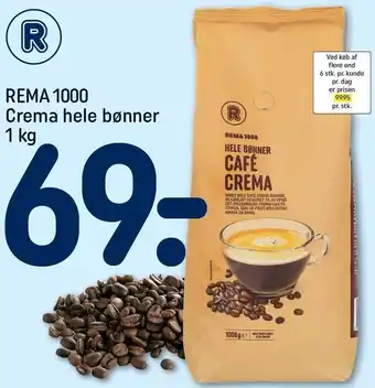 REMA 1000 Crema hele bønner tilbud