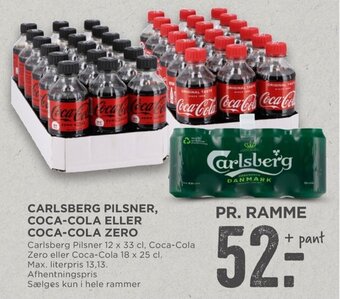 MENY Carlsberg Pilsner Coca-Cola eller Coca-Cola Zero tilbud
