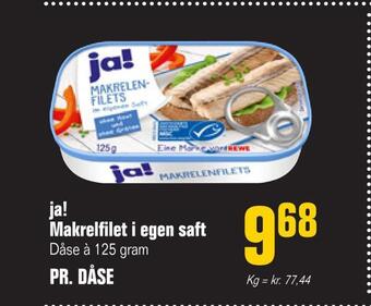 Otto Duborg Ja! makrelfilet i egen saft tilbud