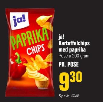 Otto Duborg Ja! kartoffelchips med paprika tilbud