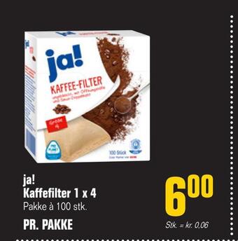 Otto Duborg Ja! kaffefilter 1 x 4 tilbud