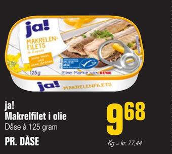 Poetzsch Padborg Ja! makrelfilet i olie tilbud