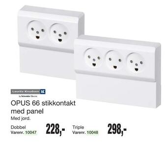 Harald Nyborg Opus 66 stikkontakt med panel tilbud