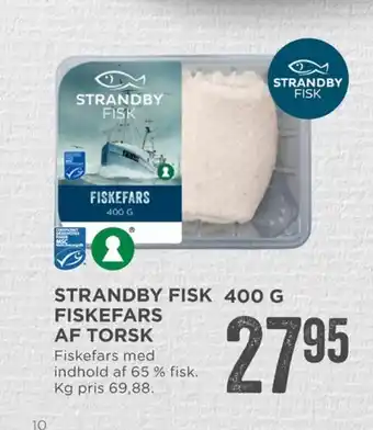 MENY Strandby Fisk 400 g. Fiskefars Af Torsk tilbud