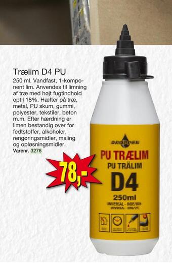 Trælim d4 pu