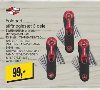 Harald Nyborg Foldbart stiftnøglesæt 3 dele tilbud