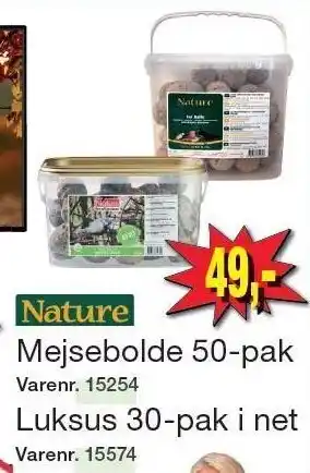 Mejsebolde 50-pak el. luksus 30-pak i net