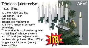 Harald Nyborg Trådløse juletræslys m. timer tilbud