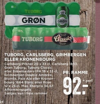 MENY Tuborg,Carlsberg,Grimbergen eller Kronenbourg tilbud