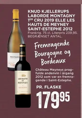 MENY Knud Kjellerups Laborde Montagny 1er Cru 2019 eller Led Hauts De Meyney Saint-Estephe 2012 tilbud