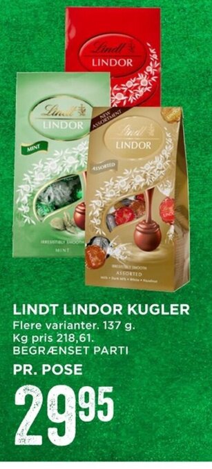 MENY Lindt Lindor Kugler tilbud