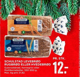 MENY Schulstad Levebrød Rugbrød eller Hvedebrød tilbud