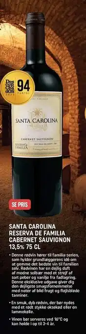 REMA 1000 Santa carolina gran reserva de familia cabernet sauvignon tilbud