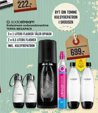 Skousen Sodastream sodavandsmaskine terra megapack tilbud