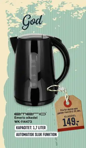 Skousen Emerio elkedel wk-114473 tilbud