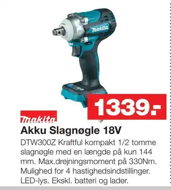 Akku slagnøgle 18v