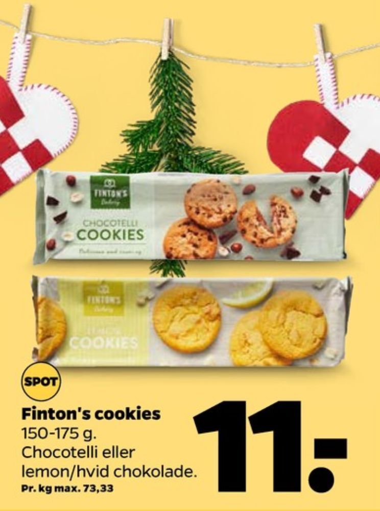 Fintons cookies tilbud hos Netto