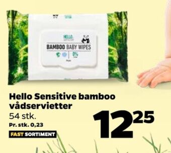 Netto Hello sensitive vådservietter tilbud
