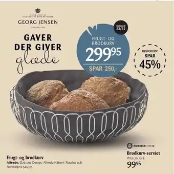 Kop & Kande Brødkurv-serviet el. frugt- og brødkurv tilbud