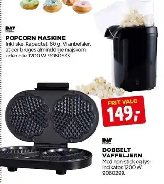 Popcornmaskine el. dobbelt vaffeljern