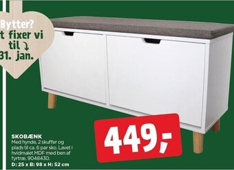 jem & fix Skobænk tilbud