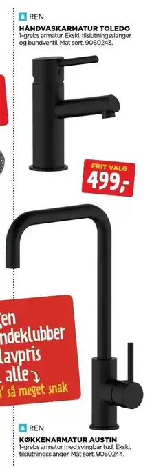 jem & fix Håndvaskarmatur toledo el. køkkenarmatur austin tilbud