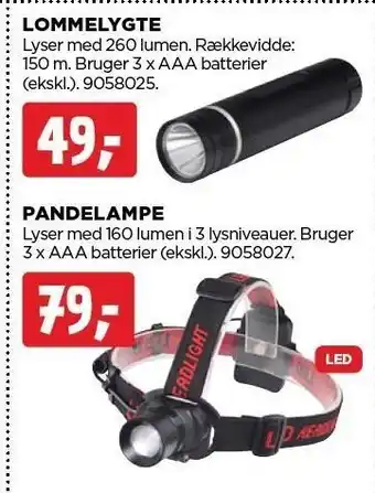 jem & fix Lommelygte el. pandelampe tilbud