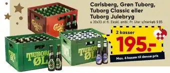 Bilka Carlsberg, Grøn Tuborg, Tuborg Classic eller Tuborg Julebryg tilbud
