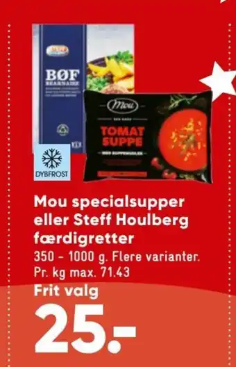 Bilka Mou Specialsupper eller Steff Houlberg Færdigretter tilbud