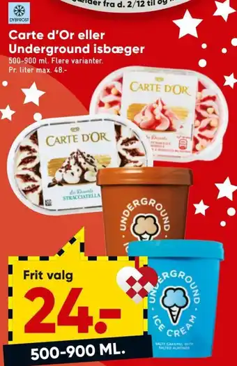 Bilka Carte d'Or eller Underground Isbæger tilbud
