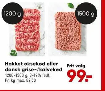 Bilka Hakket Oksekød eller Dansk Grise-/Kalvekød tilbud