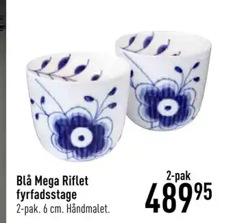Imerco Blå mega riflet fyrfadsstage tilbud