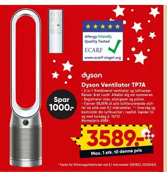 Bilka Dyson Ventilator TP7A tilbud