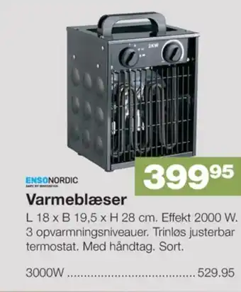 Bauhaus Ensonordic varmeblæser tilbud