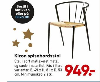 Bilka Kizon Spisebordsstol tilbud