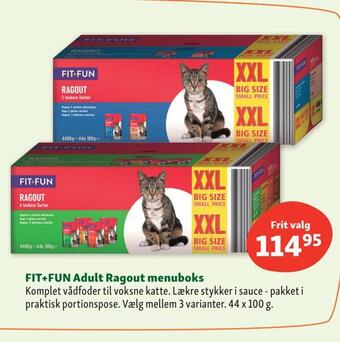 Maxi Zoo Fit+fun adult ragout menuboks tilbud