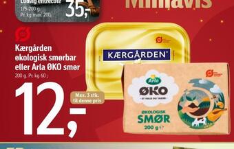 Føtex Kærgården økologisk smørbar eller arla øko smør tilbud