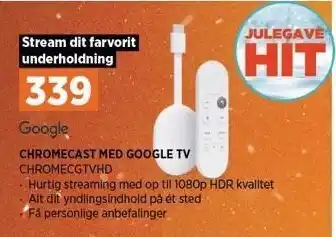 Power Chromecast m. google tv tilbud