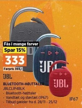 Power Jbl bluetooth-højtaler tilbud