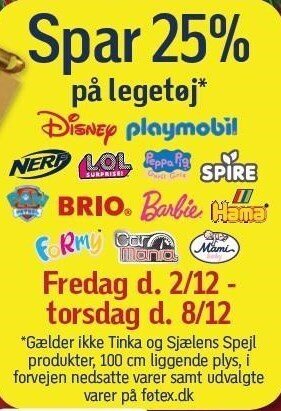 Føtex Spar 25% på legetøj tilbud
