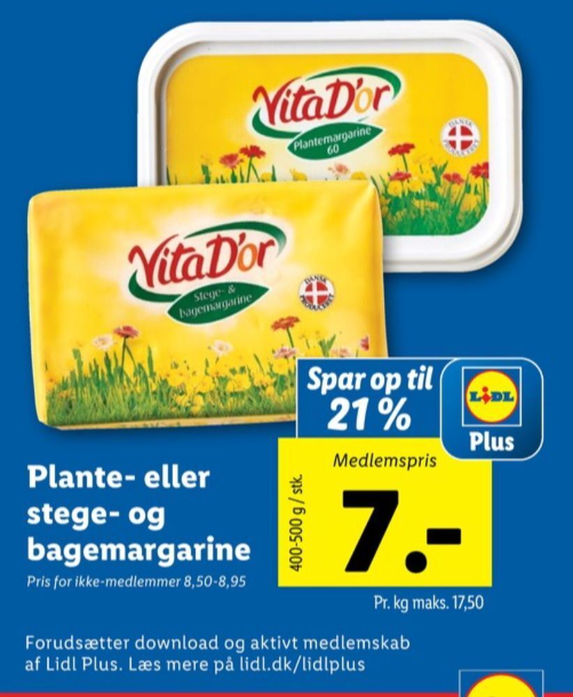 Vita dor margarinefast tilbud hos Lidl